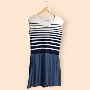 Comptoir Des Cotonniers A-Line Striped Dress Designer French Women’s US XS